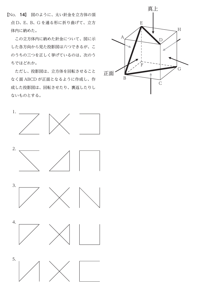 海上保安学校の問題例（空間把握）